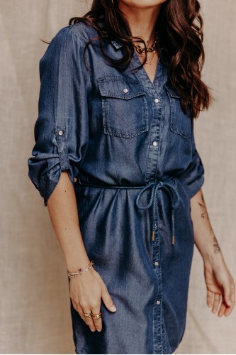 robe bleue effet jean en tencell