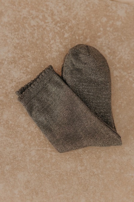 chaussettes kaki à paillettes pour femme